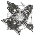 arc reactor with cables leading tattoo design idea