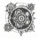 arc reactor post apocalyptic tattoo design idea
