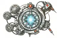 arc reactor with electric cables tattoo design idea
