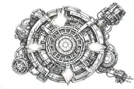arc reactor with electric cables tattoo design idea