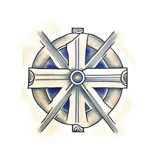  Rustic Christian Cross that includes Phillipians 4:6-7 verse tattoo design idea