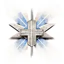 Philippians 4:6-7 across a Rustic Christian Cross tattoo design idea