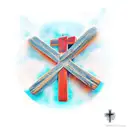 Philippians 4:6-7 across a Rustic Christian Cross tattoo design idea