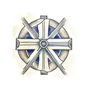  Rustic Christian Cross that includes Phillipians 4:6-7 verse tattoo design idea