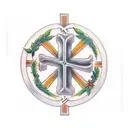  Rustic Christian Cross that includes Phillipians 4:6-7 verse tattoo design idea