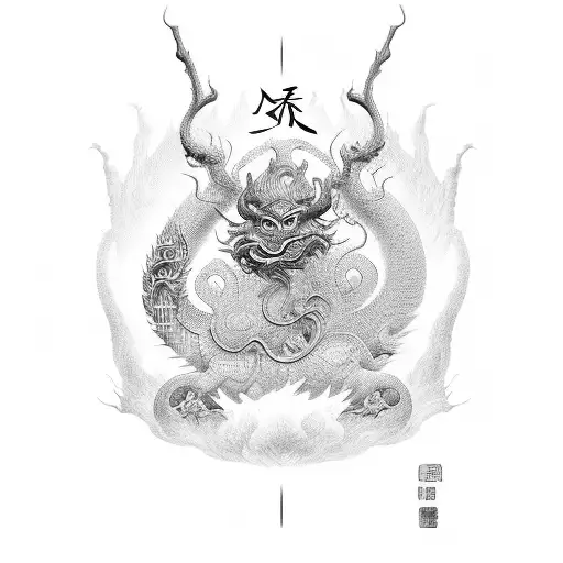 "Fear God" in chinese letters.  tattoo design idea