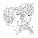 bisous sur le front  tattoo design idea