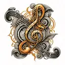 infinity symbol music notes tattoo design idea