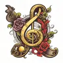 infinity symbol music notes tattoo design idea