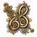 infinity symbol music notes tattoo design idea