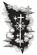 Be guided by faith not fear with crosses and clouds on forearm  tattoo design idea