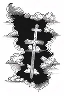 Be guided by faith not fear with crosses and clouds on forearm  tattoo design idea