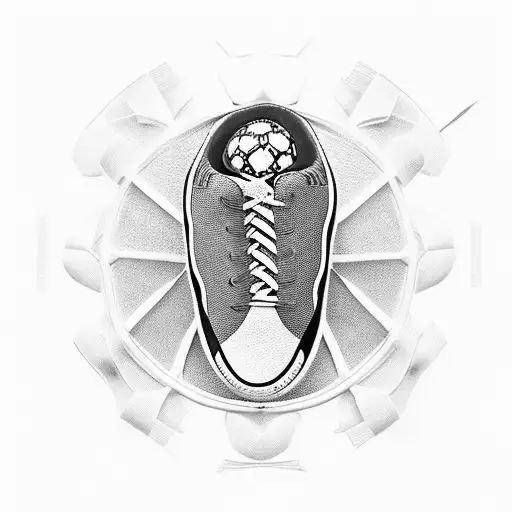soccer cleats and a soccer field tattoo design idea