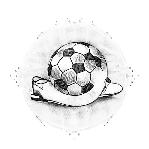 soccer cleats and a ball tattoo design idea