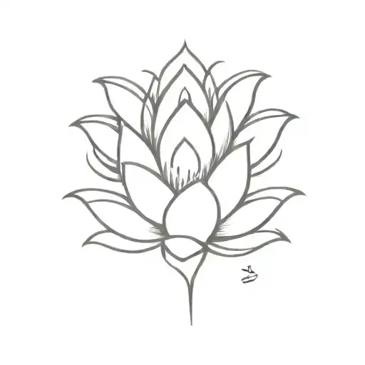 lotus flower and balinese temples landscapes tattoo design idea