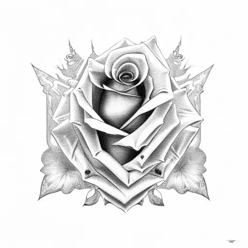 Rose moon goth tattoo design idea