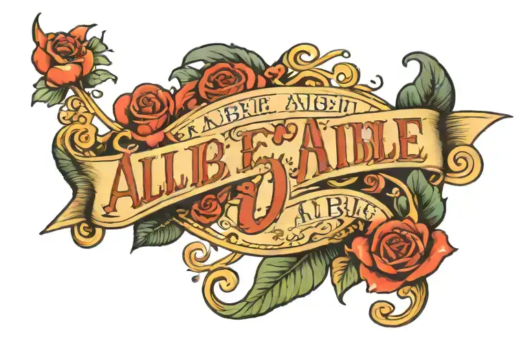name Albie Children name tattoo design idea