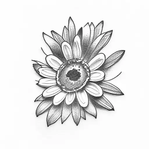 small simple tattoo in memory of a small dog (include a daisy flower) (masculine) tattoo design idea