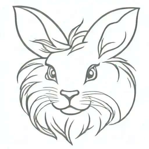 lionhead bunny rabbit tattoo design idea