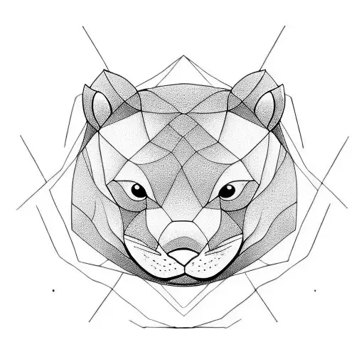 Otter origami tattoo design idea