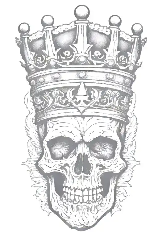 sword and crown tattoo design idea