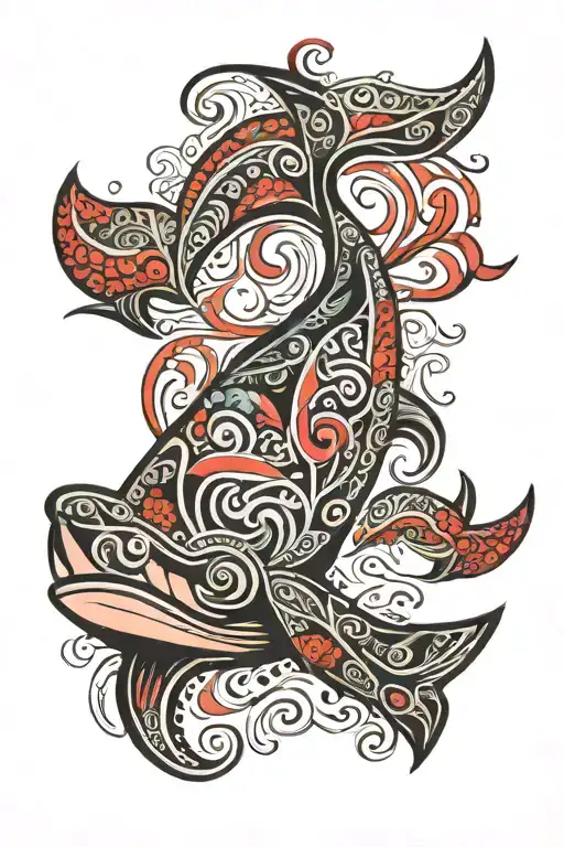 maori whale tale tattoo design idea