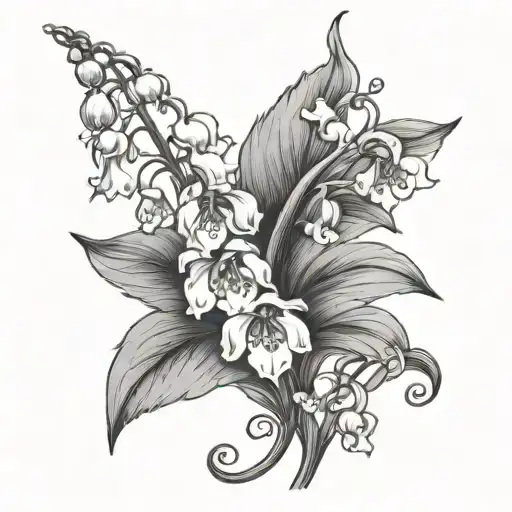 lilly of the valley tattoo design idea