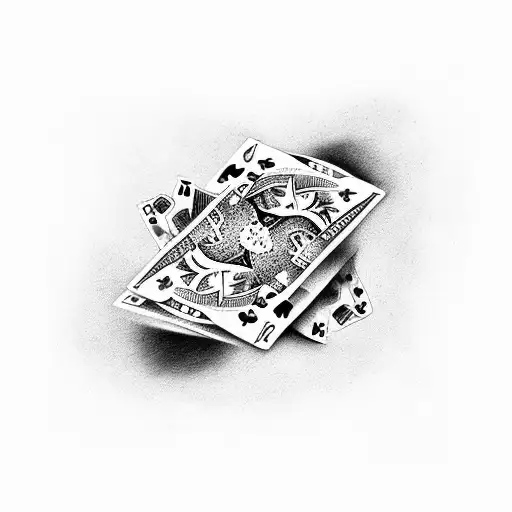 playing cards fanned out on fire tattoo design idea