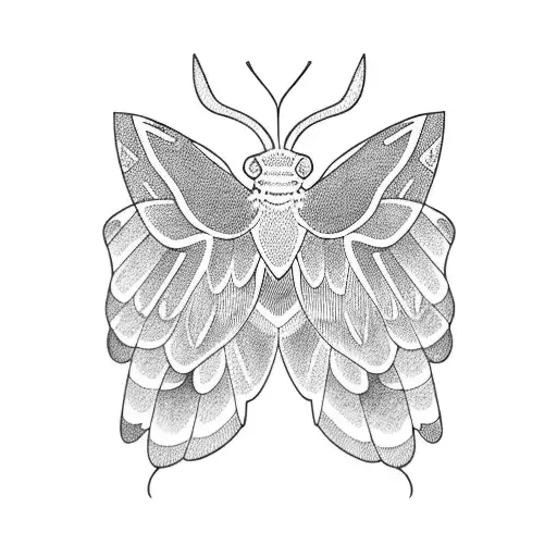moth with trans flag on the wings tattoo design idea