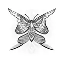 moth with trans flag on the wings tattoo design idea