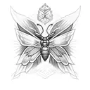 moth with trans flag on the wings tattoo design idea