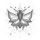 moth with trans flag on the wings tattoo design idea