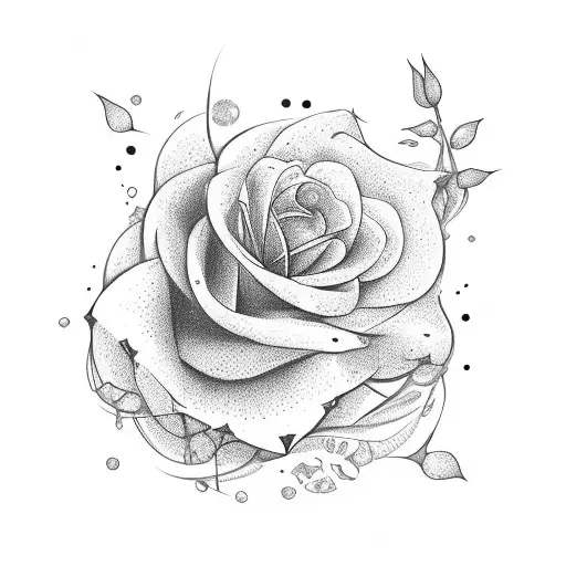 mountains stars Gemini Lilly of the valley roses  tattoo design idea