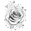 mountains stars Gemini Lilly of the valley roses  tattoo design idea