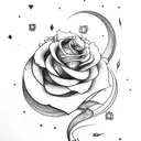 mountains stars Gemini Lilly of the valley roses  tattoo design idea