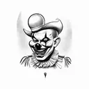 scary clown smiling in a mirror tattoo design idea