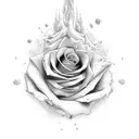 rose on fire tattoo design idea
