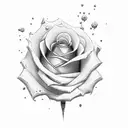 rose on fire tattoo design idea