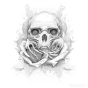 rose on fire tattoo design idea