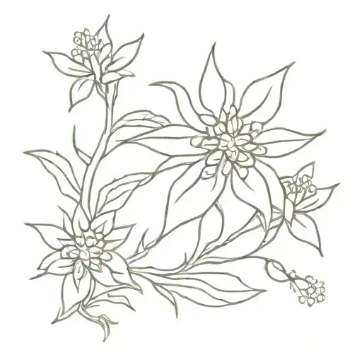 Edelweiss flower tattoo design idea