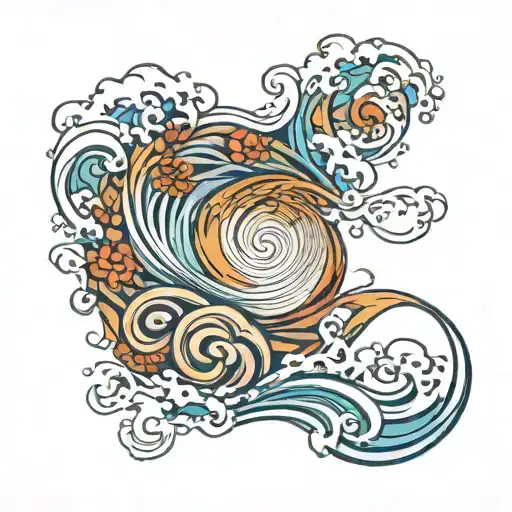 ripple water tattoo design idea