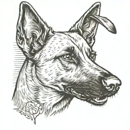 Belgian malinois head tattoo design idea