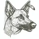 Belgian malinois head tattoo design idea