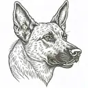 Belgian malinois head tattoo design idea