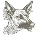 Belgian malinois head tattoo design idea