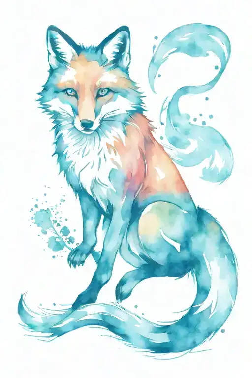 Fox jumping tattoo design idea