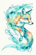 Fox jumping tattoo design idea