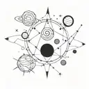 Chakra Planets Galaxy tattoo design idea