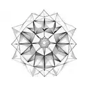 circle, triangle, square, diamonds, mandala tattoo design idea