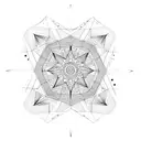 circle, triangle, square, diamonds, mandala tattoo design idea